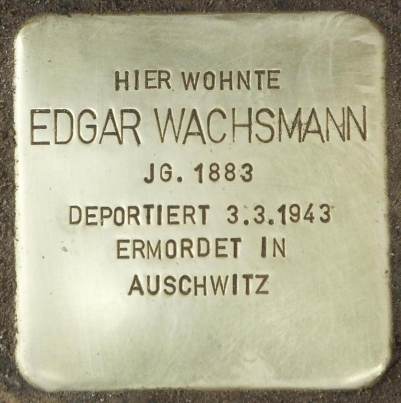 Stolperstein Edgar Wachsmann Bild: Stolpersteine-Initiative CW, H.-J. Hupka