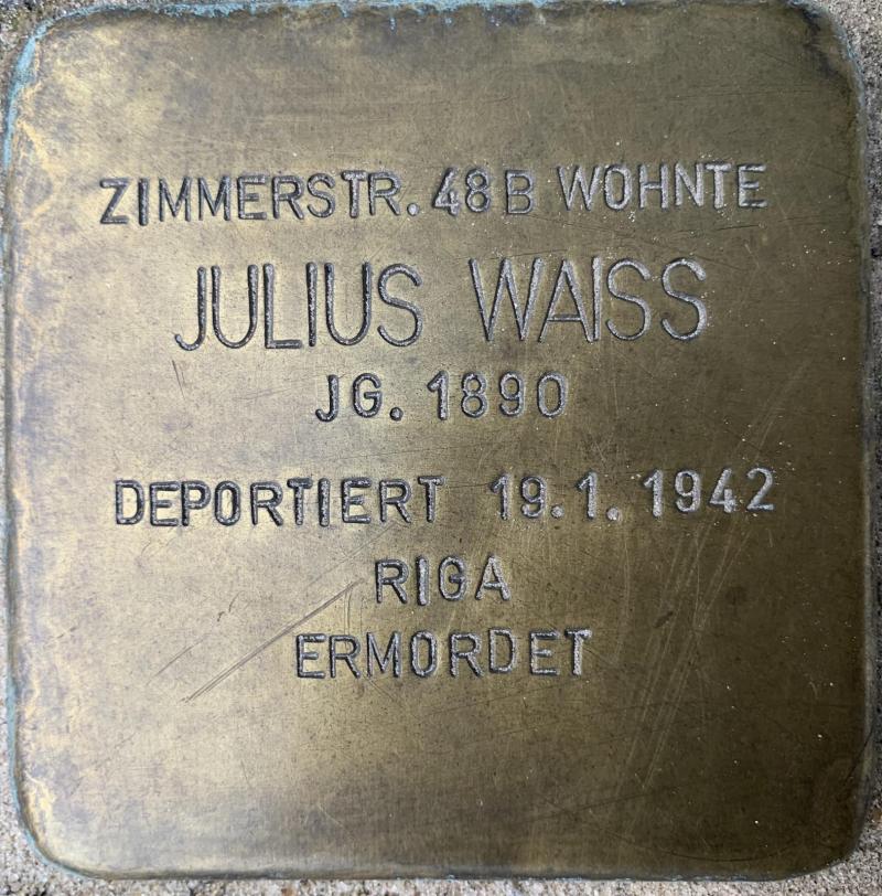Stolperstein Julius Waiß © Hans-Wilhelm Saure