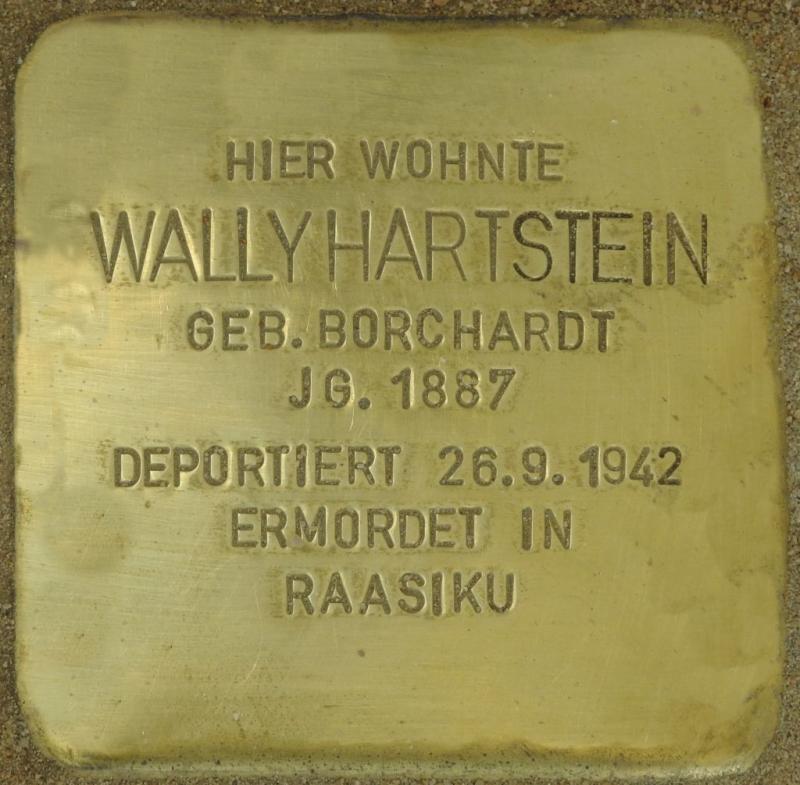 Stolperstein für Wally Hartstein © Stolpersteine-Initiative CW, Hupka