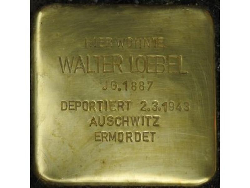 Stolperstein Walter Loebel © Stolpersteininitiative, Hupka