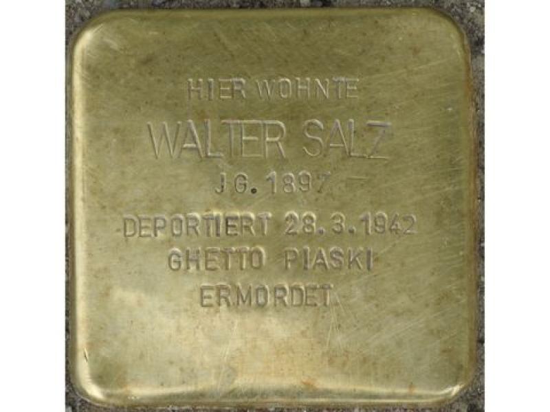 Stolperstein Walter Salz, Foto: H. J. Hupka