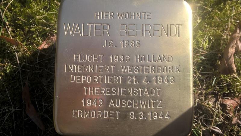 Stolperstein für Walter Behrendt (Bild: Projekt-Stolpersteine)