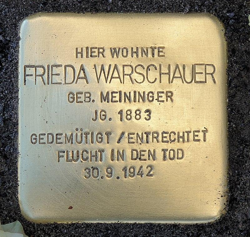 Stolperstein Frieda Warschauer, Foto: OTFW 2019