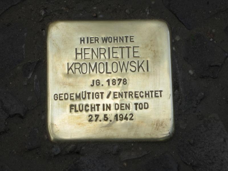 Stolperstein für Henriette Kromolowski. Copyright: MTS