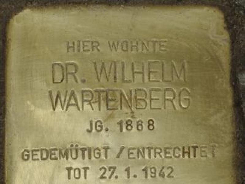 Stolperstein Dr. Wilhelm Wartenberg Bild: Stolperstein-Initiative Charlottenburg-Wilmersdorf/Hupka