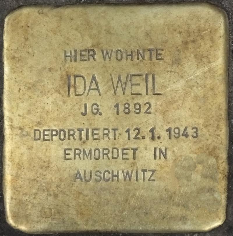 Stolperstein Ida Weil Bild: Stolpersteine-Initiative CW, Hupka