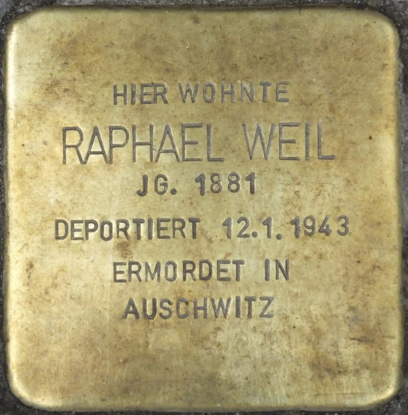 Stolperstein Raphael Weil Bild: Stolpersteine-Initiative CW, Hupka