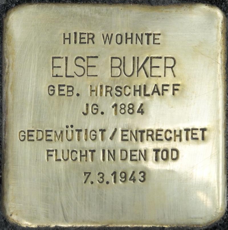 Stolperstein für Else Buker