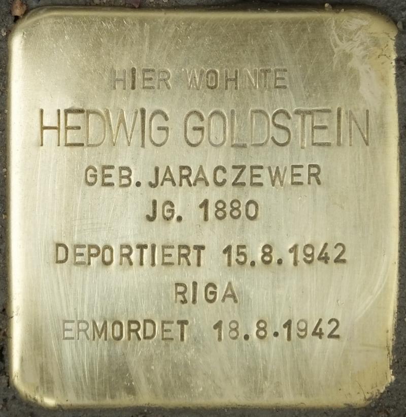 Stolperstein für Hedwig Goldstein