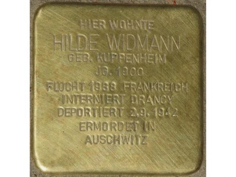 Stolperstein Hilde Widmann, Foto: Bild: H.J.Hupka