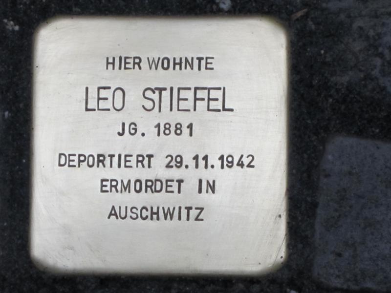 Stolperstein für Leo Stiefel. Copyright: MTS
