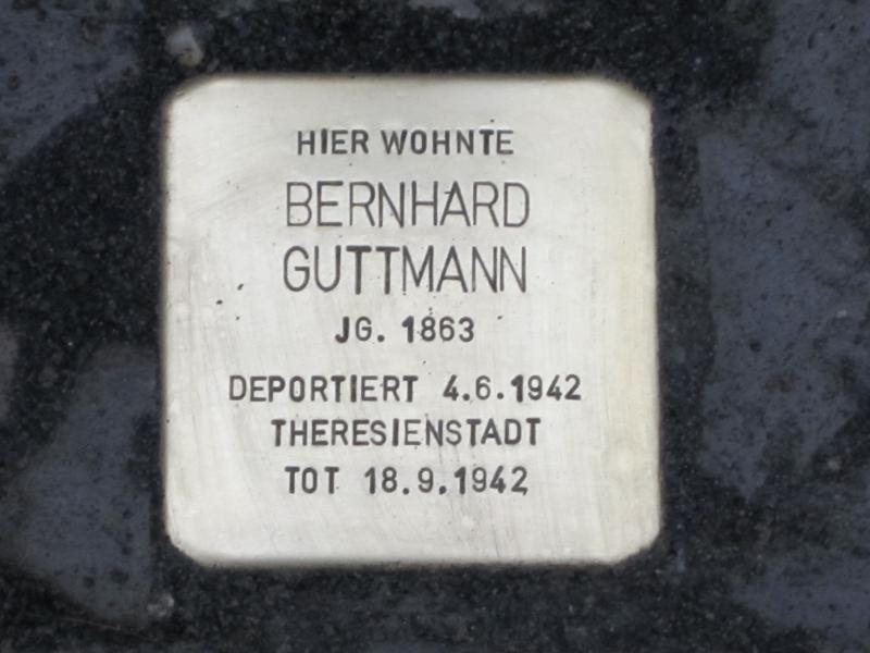 Stolperstein für Bernhard Guttmann. Copyright: MTS