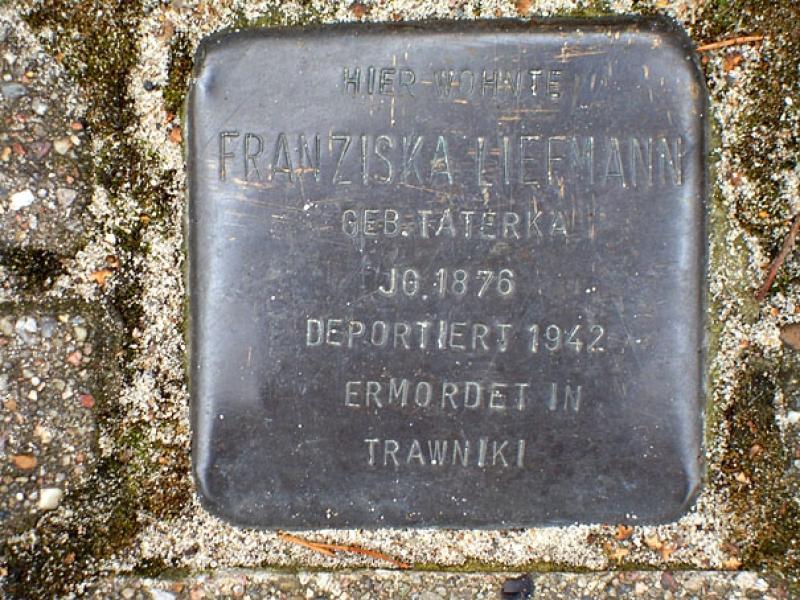 Stolperstein für Franziska Liefmann. Copyright: MTS