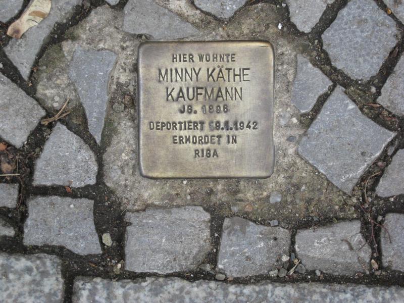 Stolperstein für Minny Käthe Kaufmann. Copyright: MTS