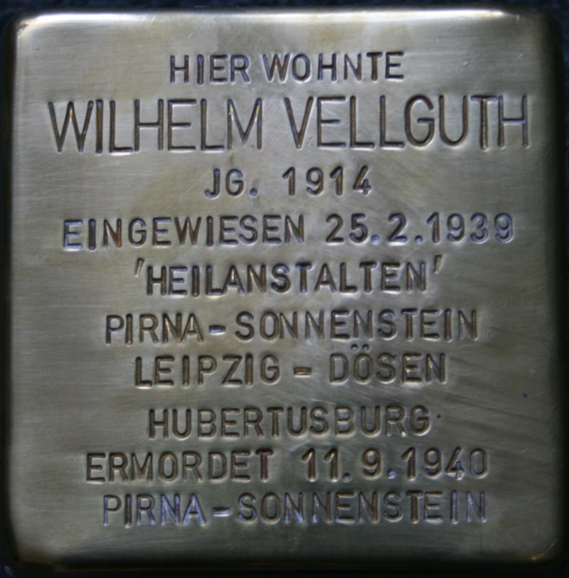 Stolperstein für Wilhelm Vellguth.