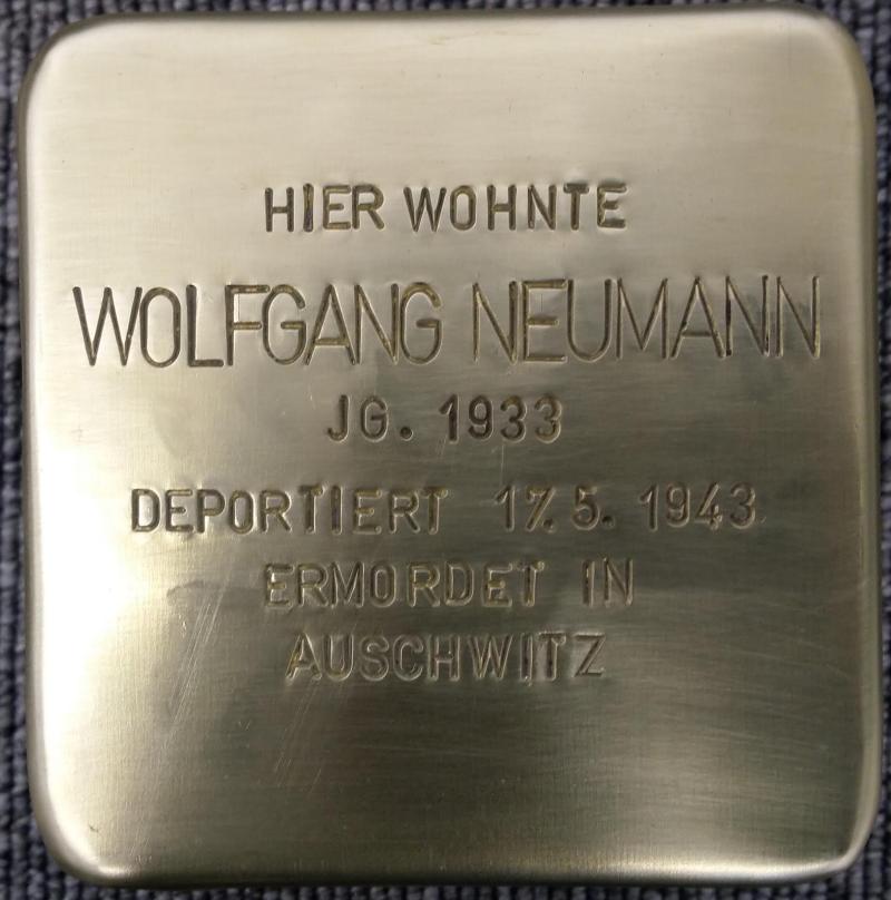 Stolperstein Wolfgang Neumann © Koordinierungsstelle Stolpersteine Berlin