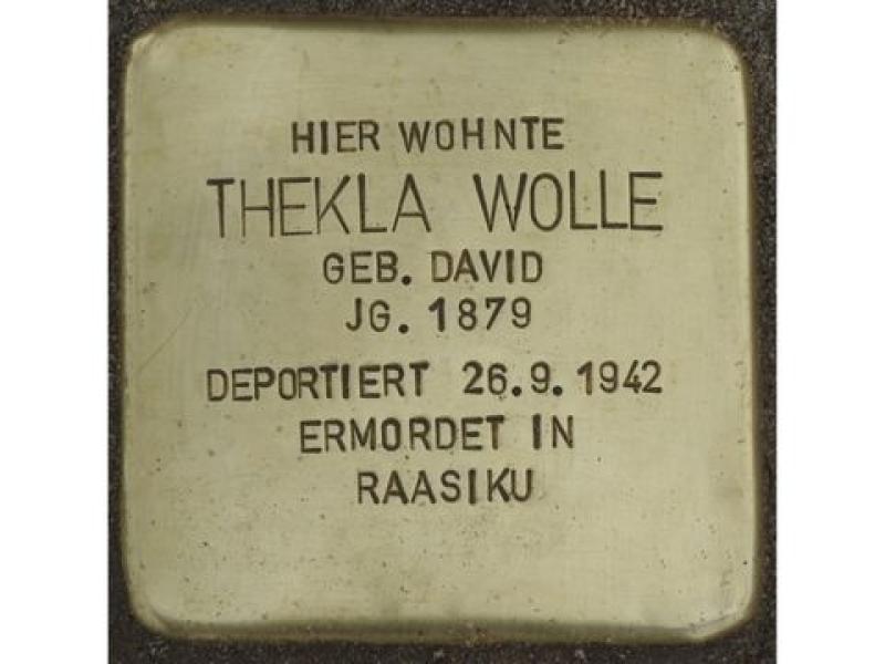 Stolperstein Thekla Wolle © H.J. Hupka