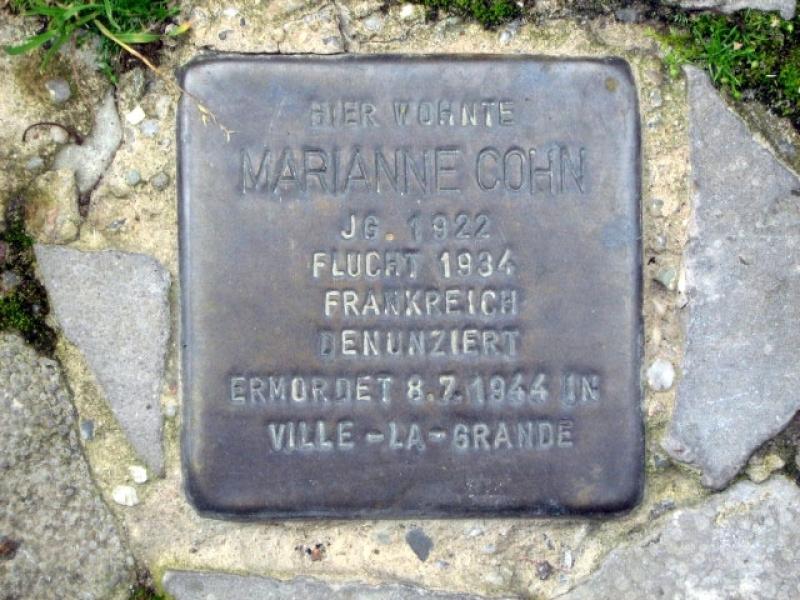 Stolperstein für Marianne Cohn. Copyright: MTS
