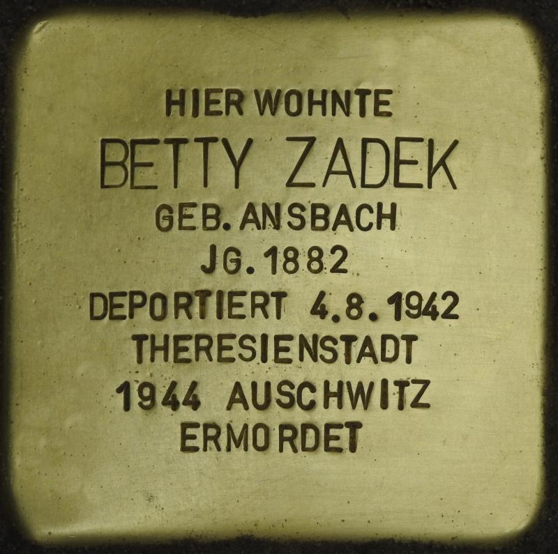 Bild: Stolpersteine-Initiative CW, Hupka