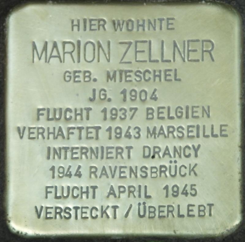 Bild: H.-J. Hupka Stolperstein Marion Zellner
