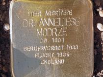 Stolperstein Dr. Annelise Modrze © OTFW