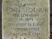 Stolperstein für Hedwig Secklmann. Foto: OTFW.