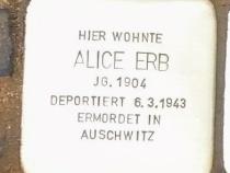 Stolperstein Alice Erb © FHXB Museum Foto: AstSchi