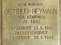 Stolperstein Gertrud Heymann, Bild: Stolpersteine-Initiative CW, Hupka