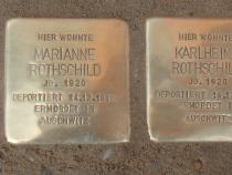 Stolpersteine für Max, Marianne, Karlheinz und Paula Rothschild