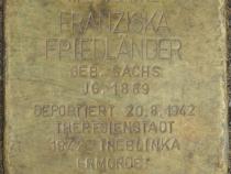 Stolperstein Franziska Friedländer Bild: Stolpersteine-Initiative CW, Hupka