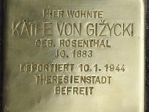Stolperstein Käthe von Gizycki - Bild: Stolpersteine-Initiative CW, Hupka