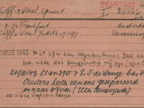 Karteikarte Lager Westerbork. Bild: Archiv