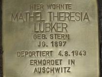 Stolperstein Eisenzahnstraße 04 Mathel Theresia (Bild: Stolperstein-Initiative Charlottenburg-Wilmersdorf/ Hr. Hupka)