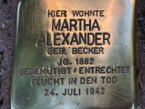 Stolperstein Martha Alexander, geb. Becker © S. Davids