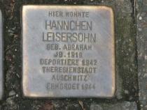 Stolperstein für Hannchen Leisersohn. Copyright: MTS