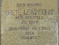 Stolperstein Grete Lewinsohn (Bild: Stolperstein-Initiative CW, Hupka)