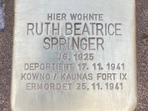 Stolperstein Ruth Beatrice Springer © Koordinierungsstelle Stolpersteine Berlin