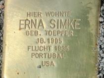 Stolperstein Erna Simke, geborene Toepfer © S. Davids