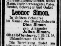 Todesanzeige Leonor Simon