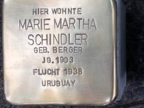 Stolperstein Marie Schindler, geb. Berger © S. Davids