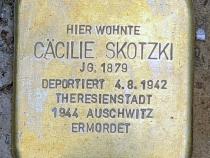Stolperstein Cäcilie Skotzki, Foto: OTFW