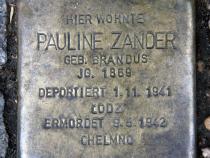Stolperstein von Pauline Zander, Foto: OTFW