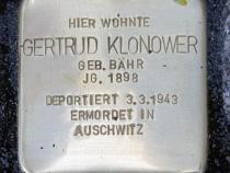Stolperstein für Gertrud Klonower © OTFW