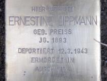 Stolperstein für Ernestine Lippmann. Fotorechte: OTFW