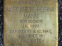 Stolperstein Margarete Regina Mann. Fotorechte: OTFW