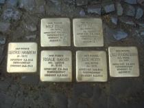 Stolpersteine für Wolf und Betty Teller, Gertrud Mannheim, Rosalie Hammer, Else Meyer und Lilli Verschleisser