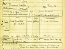 Todesfallanzeige Siegfried Hirschfeld, Foto: Digitalisierte Dokumente Theresienstadt