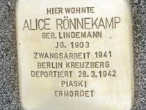 Stolperstein Alice Rönnekamp © Stolperstein Initiative Mitte
